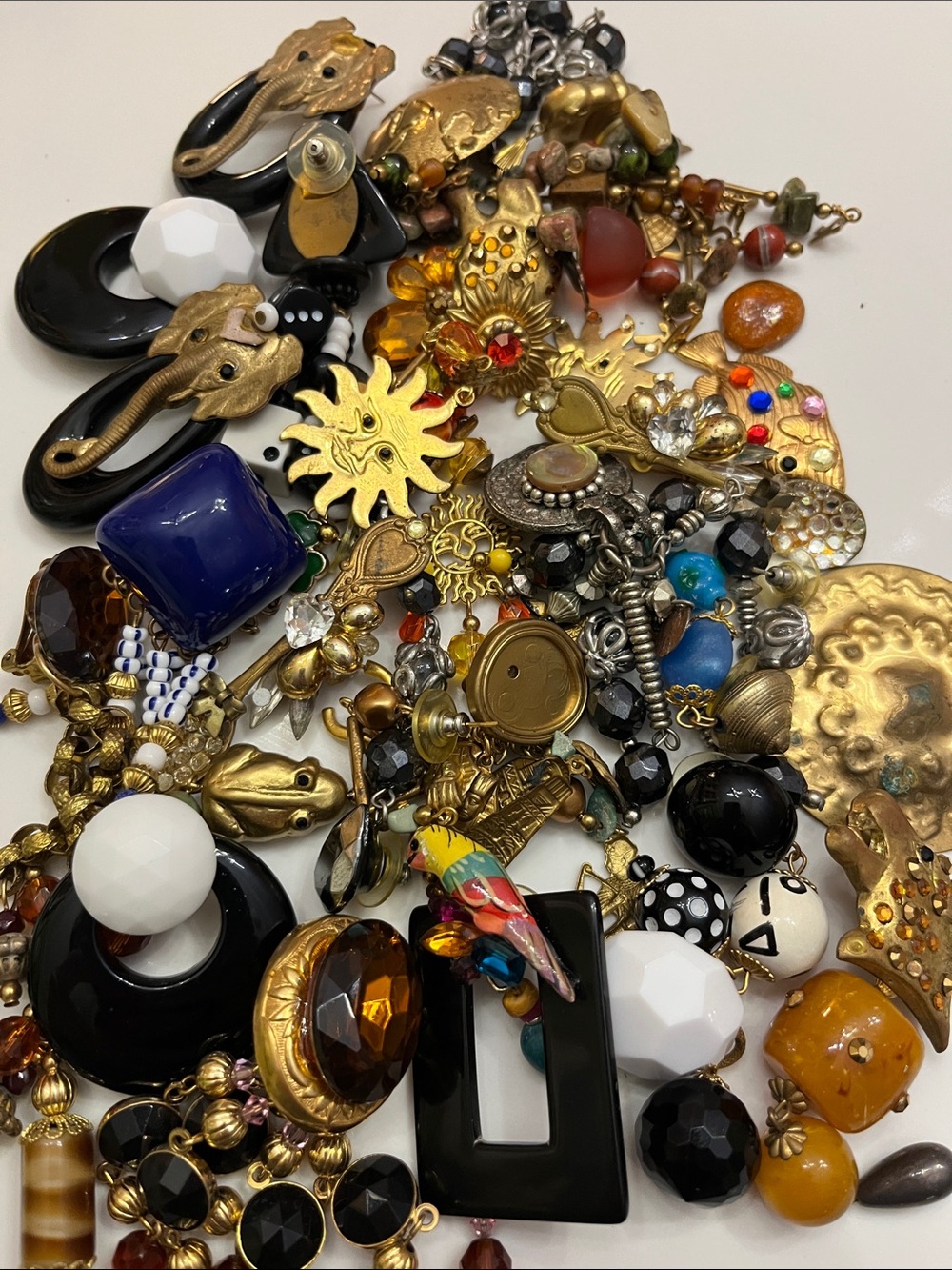 Vintage lot jewelry parts & pcs for crafting lot 1